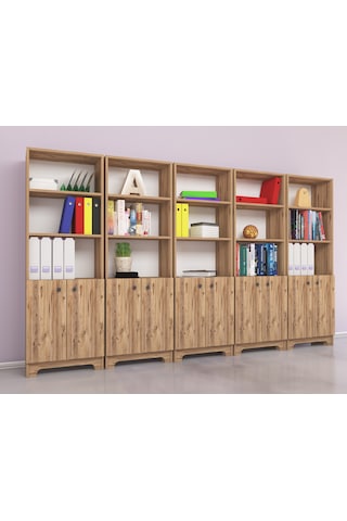 Nur Mobilya 5 Parça Ofis Dolabı Kütüphane Kitaplık