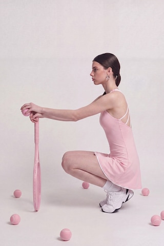 Holly Lolly İçi Şortlu Sırtı İp Detaylı Mini Mariya Elbise Pembe