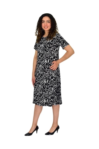 Kadın Kısa Kol Likralı Viskon Elbise Bgl-st04671 siyah