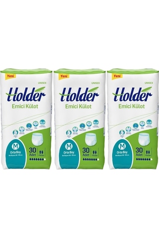 Holder Emici Külot Yetişkin Hasta Bezi Orta Boy Medium 30 X 3 Adet Diğer