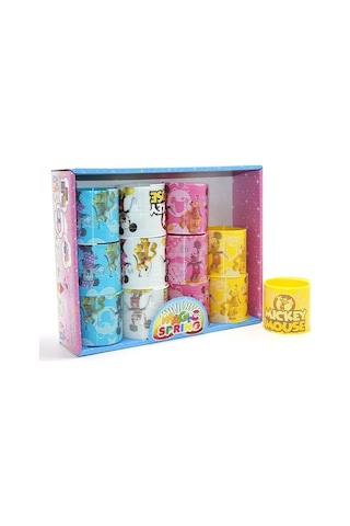 Mickey Mouse Ve Minnie Baskılı Magic Spring Stres Yayı 12'li Nefes Oyuncak Baskılı Eğlence