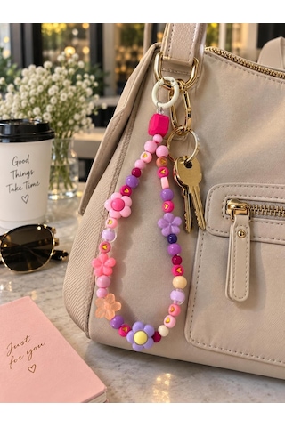 Pembe Tonlu Çanta Anahtarlık Charm Pembe Tonlu Çanta Anahtarlık Charm