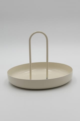 Kremrengi Metal Dekoratif Tabak & Kase, Anahtarlık, Makyaj Organizeri, Banyo Düzenleyici, Çerezlik Krem