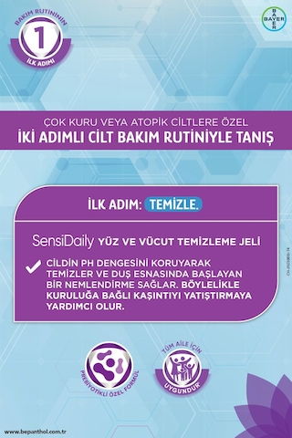 Bepanthol Sensidaily Günlük Vücut Bakım Kremi 400ml + Yüz Ve Vücut Temizleme Jeli 200ml - Çok Kuru Atopik Ciltler