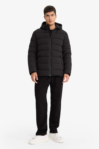 Defacto Su İtici Slim Fit Dar Kesim Astarlı Kapüşonlu Fermuarlı Cepli Dolgulu Mont R0216az25aubk27 Siyah-bk27