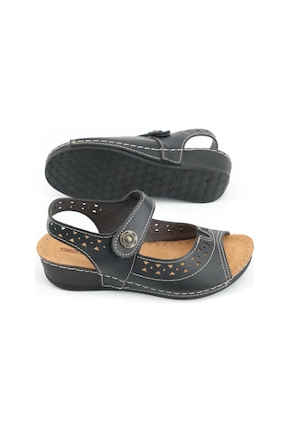 Gezer Yazlık Kadın Suni Deri Sandalet Gk1yze.00015.18.010.0c Siyah