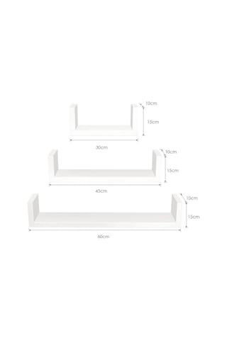 Tuliplife Dekoratif Beyaz Uçan Duvar Rafı Beyaz