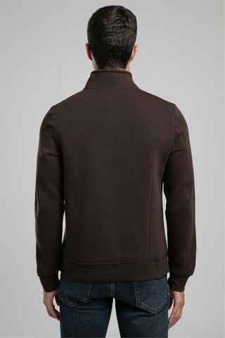 Lee Cooper Ceaser Erkek Dik Yaka Sweatshirt Kahve-21020 Kahve