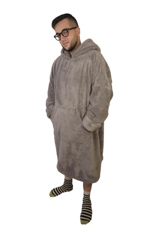 Rokeff Wellsoft Tek Kişilik Giyilebilir Battaniye Gri L/xl