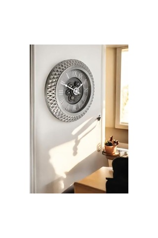 Antik Eski Tarzı Duvar Saati, 40 Cm Kadran Ve Kabartma Rakamlar 0240-keçe-şekilli-48cm