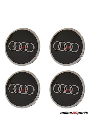 Audi A4 A5 A6 2016-2020 Jant Göbek Arması Set 8w0601170 4m0601170 Parlak Siyah