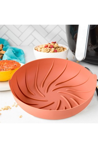 Homyl Air Fryer Silikon Astar Kolay Temizlenebilir Hafif Sepeti Kırmızı