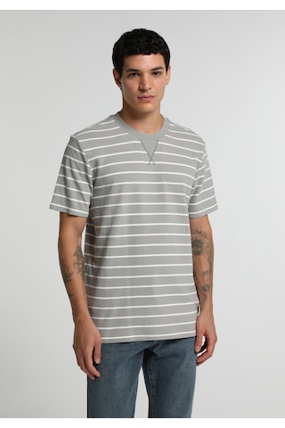 Colin's Colins Regular Fit Yuvarlak Yaka Çizgili Erkek Gri Kısa Kol Tişört Cl1080970 Q1.v1 Gra