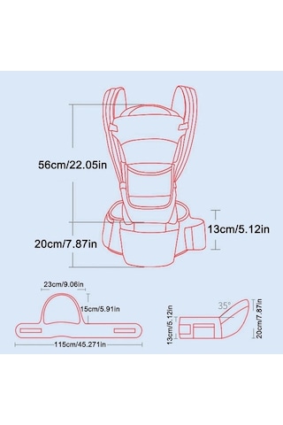 Trendooze Taşıyıcı Sırt Lacivert-ergonomik Çantası Bebek Bebek Pu