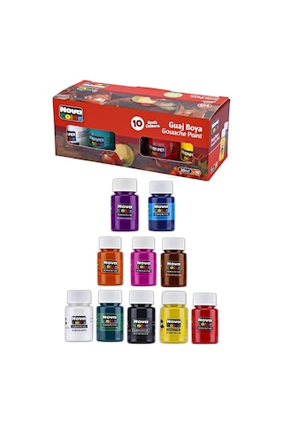 10 Renk Guaj Boya Nova Color 25x35 Cm Telli Spralli Resim Defteri Palet Resim Fırçası 15 Yaprak Guajboya Resim Defteri Çok Renkli