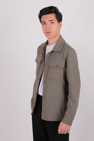 Twın Lıon Twin Lıon 1033 Slimfit Dış Gömlek Mont Haki