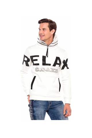 Cipo & Baxx Cl385 Taşlı Relax Fit Dik Fermuar Yaka Kalın Sweatshirt 001