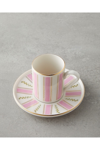 English Home Serenade Bone Porselen 4 Parça 2 Kişilik Kahve Fincan Takımı 90 Ml Pembe - Gold Pembe - Gold