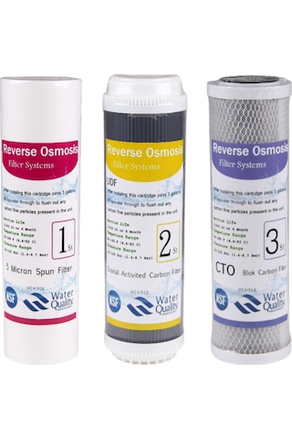 Reverse Osmosis Su Arıtma Ön Filtre Takımı 3 Lü Set Water Quality