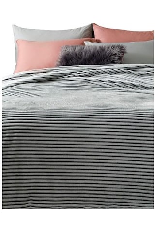 Aksu İpeksoft Embos Battaniye Antrasit 200x220 Antrasit