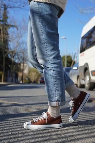 N Moda Unisex Keten Ayakkabı Spor Ayakkabı Günlük Sneakers Kısa Kahverengi