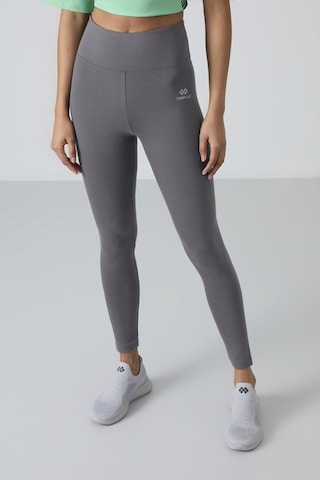 Tommylife Koyu Gri Yüksek Bel Toparlayıcı Slim Fit Dar Paça Kadın Tayt - 94011 Koyu Gri