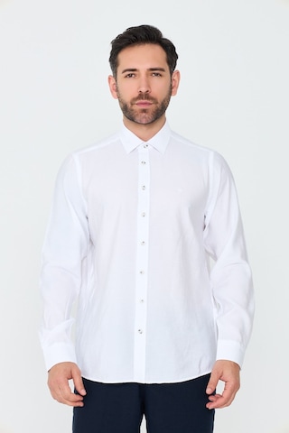 White Stone Beyaz Dynamic Fit Erkek Uzun Kollu Gömlek