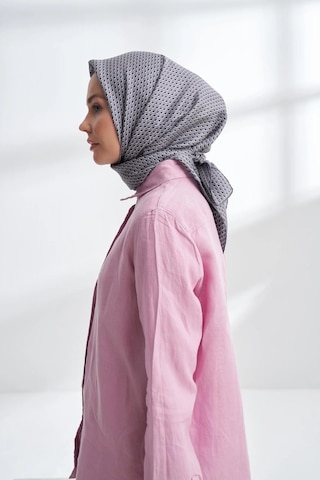 Armanda Noıre Desen Twill İpek Eşarp - 4303 - 90 X 90 / Füme - 134 Füme - 134