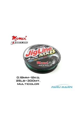 Momoi Jigline Mx8 0.18mm 300mt. Multicolor İp Misina