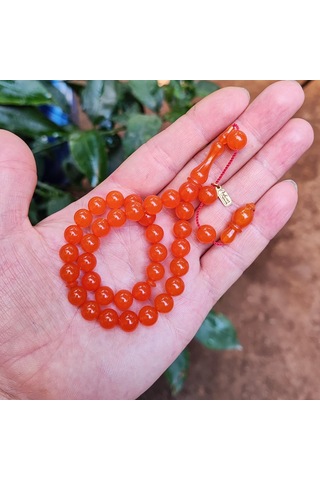 8 Mm Ayhan Turan Usta İşçilikli Turuncu Zar Kehribar Tesbih