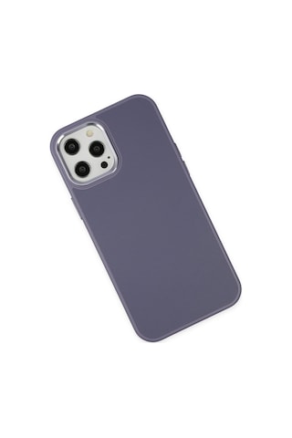 Apple iPhone Uyumlu- 12 Pro Max Kılıf Asya Deri Silikon - Mor