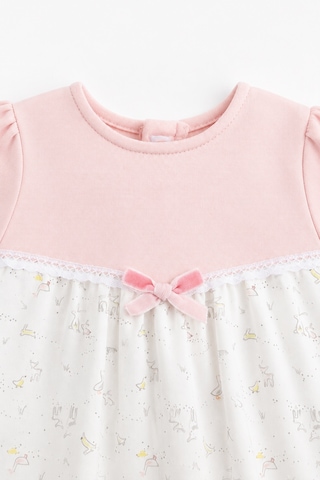 Babyhola Kız Çocuk %100 Pamuk Penye Elbise 15324 Pembe