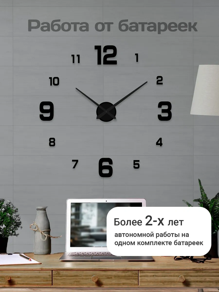 Artclock Büyük Rakamlı İç Mekan Duvar Saati 234003389 Siyah