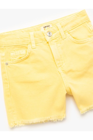 Koton Cep Detaylı Pamuklu Denim Şort Sarı 5skg40145ad Sarı