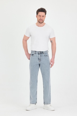 Polo State Erkek Baggy Fit Kot Pantolon Kar Yıkama Açık Gri Melanj