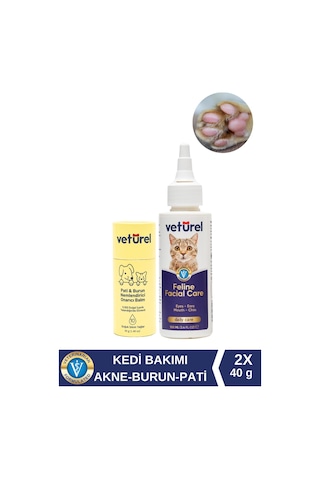 Veturel Kedi Köpek Yüz Pati Bakım Seti Doğal Nemlendirici Balm Stick Burun Dirsek Koruyucu Akne Gözyaşı
