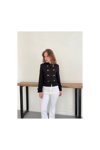 Verymoda Çin Düğmeli Ceket F2105 Siyah