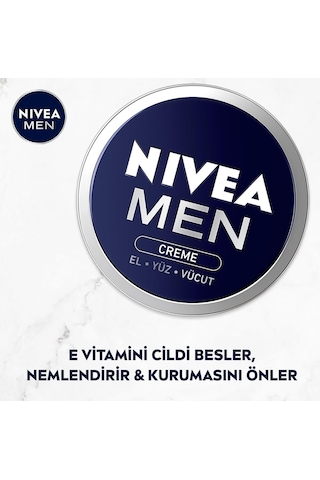 Nıvea Men Erkek Bakım Kremi 75 Ml, El, Yüz Ve Vücut Nemlendirici Krem, Hızlı Emilir, Yapışkan His Bırakmaz, E V