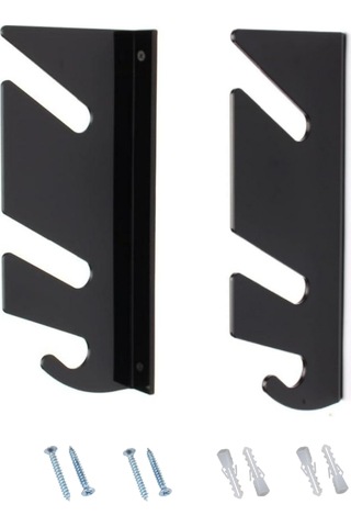 Yx018 1 Çift Dört Tekerlekli Kaykay Duvara Montaj Braketi Siyah