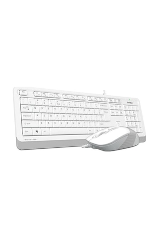 A4 Tech F1010 Klavye Mouse Seti, Beyaz Optik