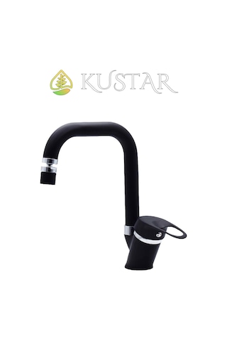 Kustar Lexus Siyah Mix Kuğu Aç Kapa Oynar Başlık 360 Ayarlanabilir Banyo Lavabo Bataryası