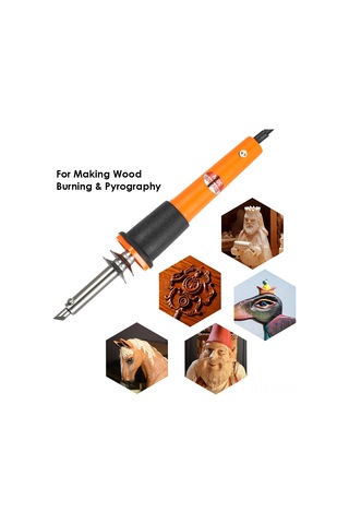 Kangvka 30w Elektrikli Ahşap Isıtma Seti 220-240v, 24 Parça Fırça-uçlu Ahşap Oyma Ve Kaynak Aleti Avrupa Şarj Aleti
