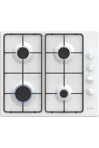 Bosch PBP6C2K80O 60 CM Gazlı Ocak Beyaz