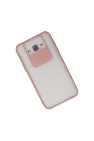 Newface Samsung Galaxy Uyumlu J7 Kılıf Palm Buzlu Kamera Sürgülü Silikon Semeglbl - 86 - Pembe