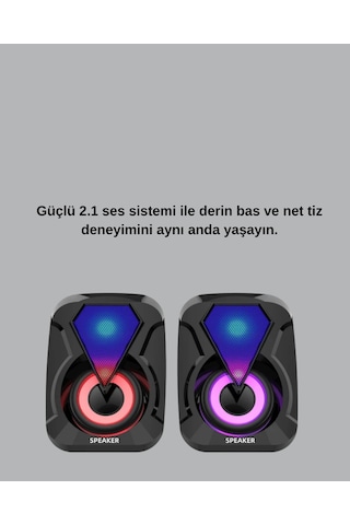 Rgb Led Aydınlatmalı Bilgisayar Oyun Hoparlör Sistemi Najmaddin
