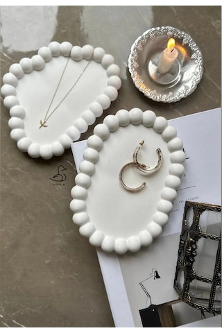 Bubble Oval Tabak Ve Bulut Dekoratif Tabak 4 Lü