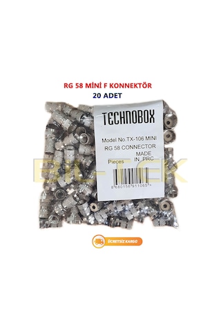Technobox Rg 58 F Konnektör - 20 Adet