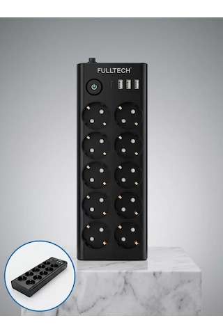 10'lu Çoklu Priz Usb Ve Type-c Şarj Girişli Akım Korumalı Grup Priz Standart