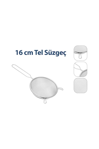 Enfa Enf-1296 Tel Süzgeç Metal Saplı 16cm Kulaklı Diğer