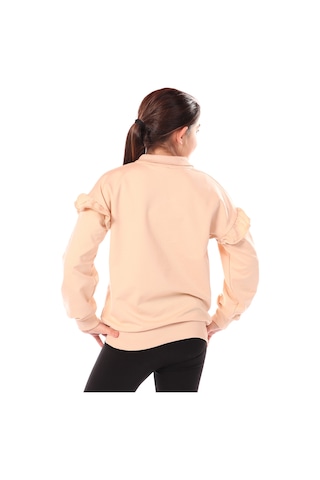 Toontoy Kız Çocuk Nakışlı Sweatshirt Bej
